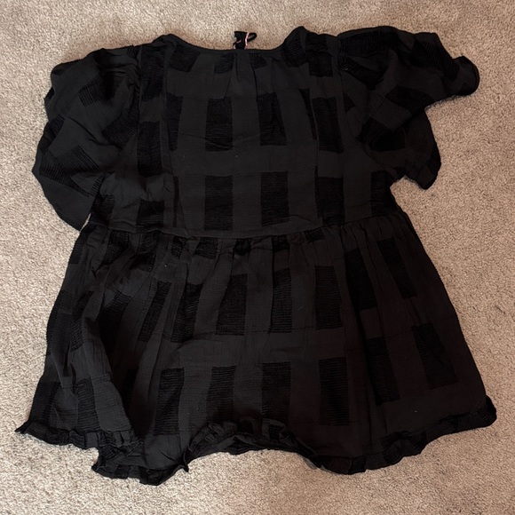 Umgee Black Textured Puff Sleeve Blouse - Picture 6 of 6